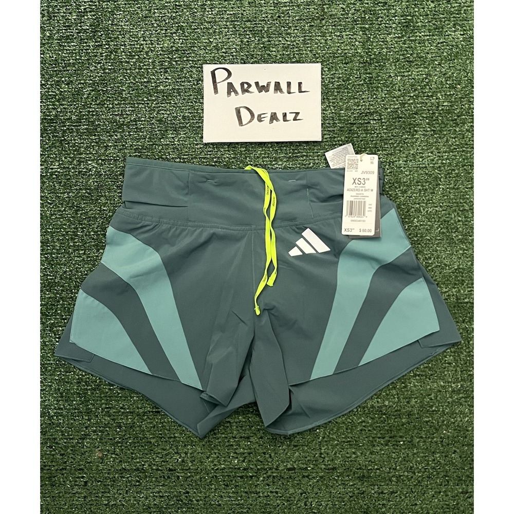 Adidas Adizero Archive Running Gel 3" Lined Shorts Teal Men's Size XS JV9309
